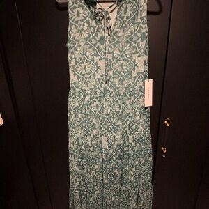 Calvin Klein Teal Patterned Maxi Dress